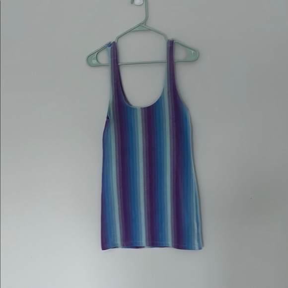 Ecote Striped Blue and Purple Women's Tank Top - Picture 1 of 1